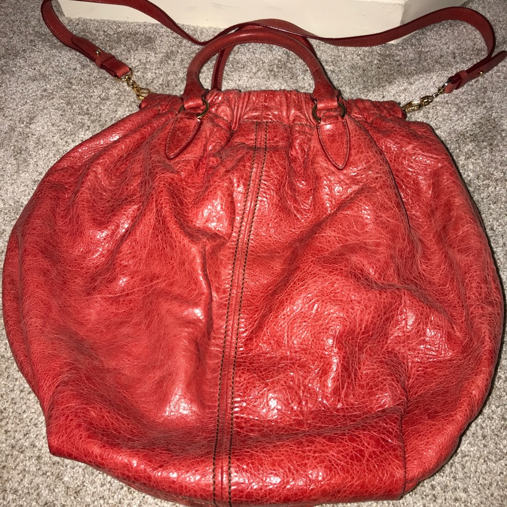 Authentic Miu Miu Lux Balloon Bag in Deep Red